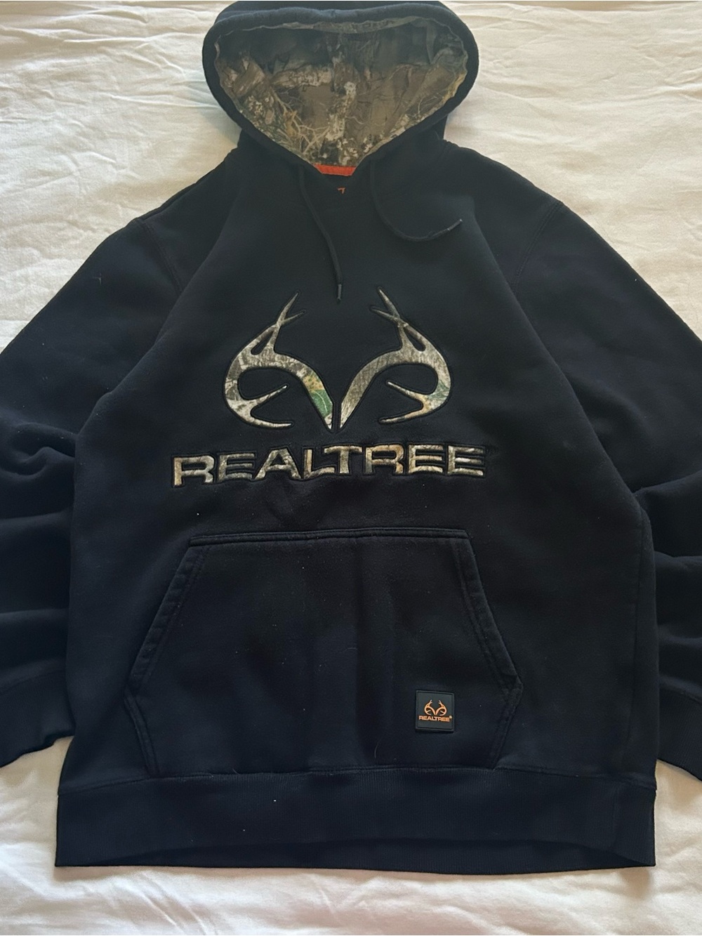 Realtree Black Pullover Hoodie with Camo Logo